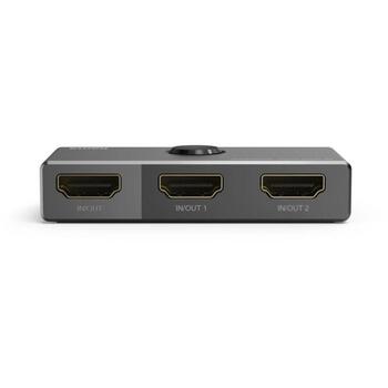 Hama HDMI переключатель 00205324, 2x2 HDMI, 7680×4320, 120Hz, ручное переключение, резиновая основа (00205324)