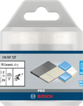 Dimanta Caurumzāģis 57mm DrySpeed Best for Ceramic, Mazām leņķa slīpmašīnām PRO CERAMIC DRY KROŅURBIS, 2608587127, BOSCH (2608587127)