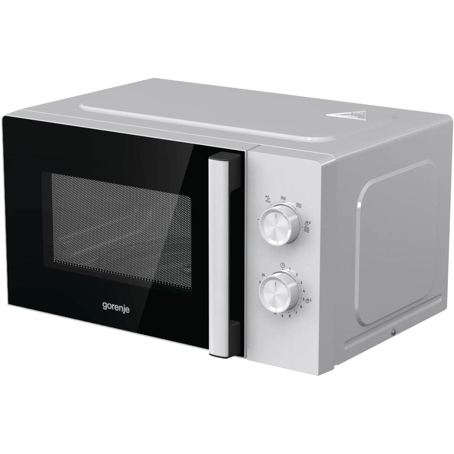 Gorenje Микроволновая печь MO20E1WH, 800 W, 20 L, белая, свободно стоящая, 5 уровней мощности, функция разморозки (MO20E1WH)
