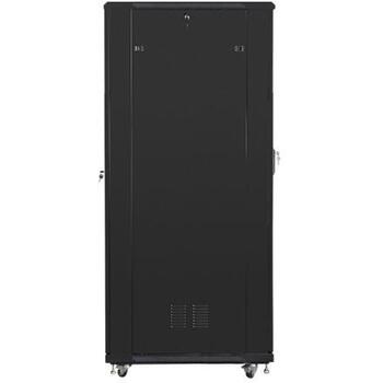 Lanberg Напольный стойка FF01-8042-12B, 800x1000mm, 42U, черный, максимальная нагрузка до 800kg, IP20, 4 вентилятора (FF01-8042-12B)