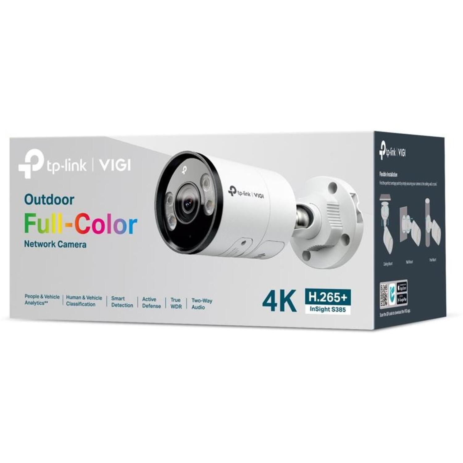 TP-Link InSight S385(2.8mm), VIGI Уличная Цветная Сетевая Камера, 8 МП, 2.8mm, H.265+, MicroSD до 512 ГБ, 360° поворот, 25 к/с (InSight S385(2.8mm))