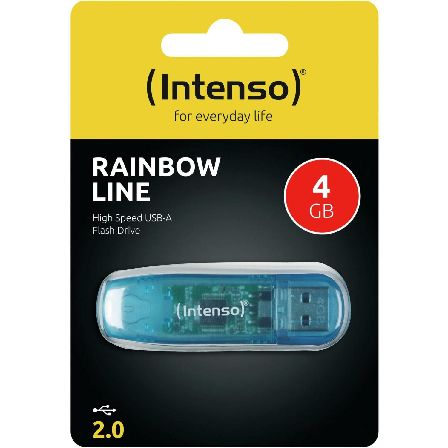 Intenso USB флеш-накопитель 3502450 4 ГБ, USB 2.0, Скорость чтения 28 МБ/с, Скорость записи 6.5 МБ/с, Синий (3502450)