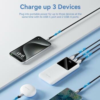 Vention Power Bank FHKB0, 10000mAh, 22.5W, 2xUSB Type-A, 1xUSB Type-C, быстрая зарядка (FHKB0)