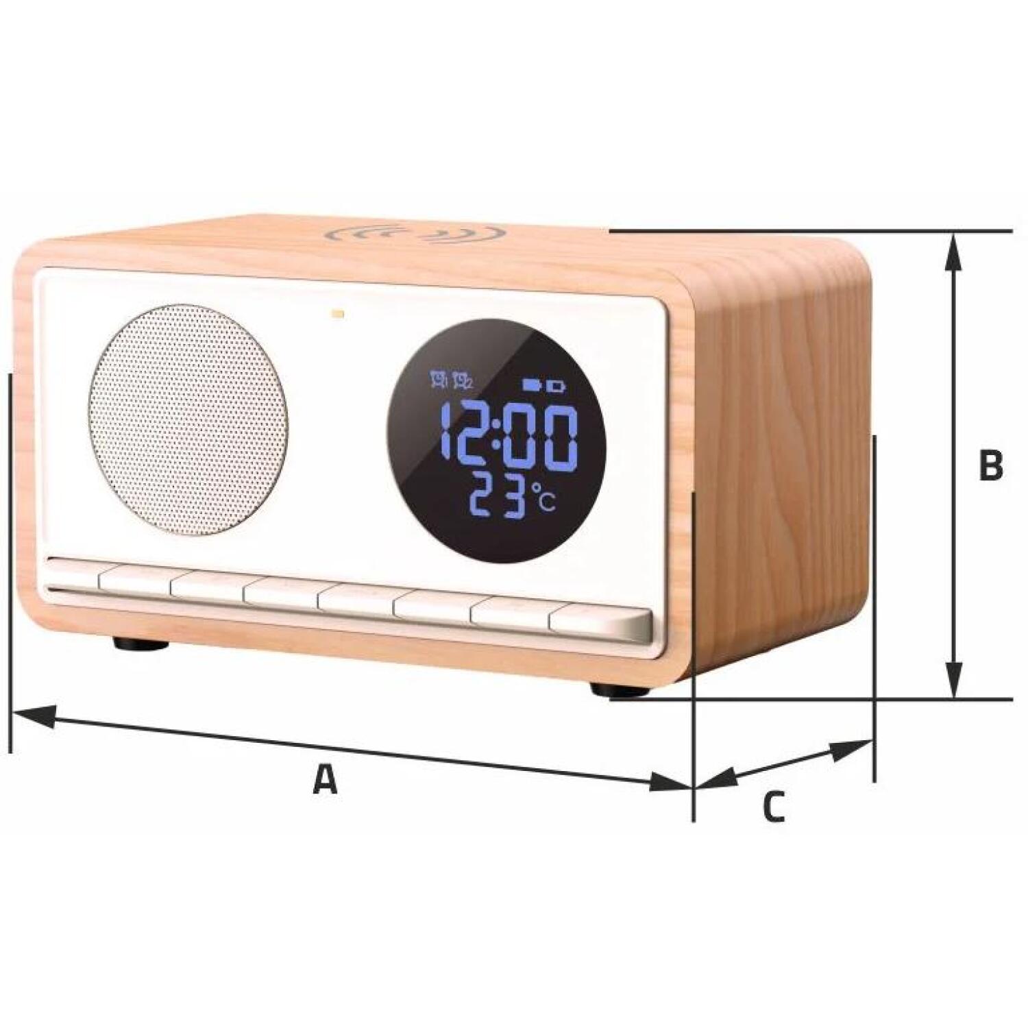 Manta Будильник RDI912W, 0.7kg, 93mm, 169mm, 100mm, 10W, Bluetooth 5.1, FM радио, 10ч работы от аккумулятора (RDI912W)