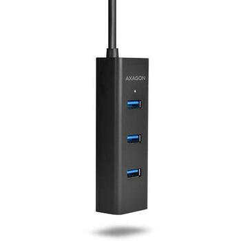 Axagon USB centrmezgls HUE-S2B 4 USB 3.0 porti, 30 cm kabelis, 2A uzlāde, matēts korpuss (HUE-S2B)