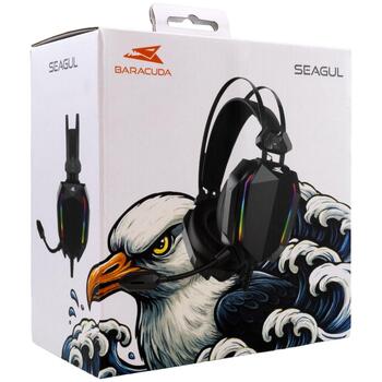 Baracuda Austiņas SEAGUL-B, 310g, 20Hz-20kHz, 118dB, 32Ω, 2.15m, vadu, varavīksnes LED apgaismojums (SEAGUL-B)