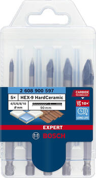Urbju komplekts flīzēm HEX-9 HardCeramic (5gab.) HEX 2608900597 BOSCH (2608900597)