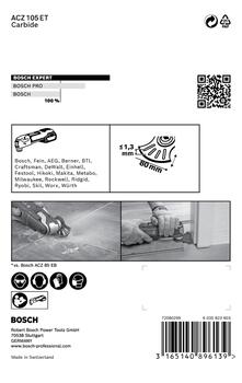 Starlock ACZ105ET 1 gab., Svārstību daudzfunkcionālajiem darbarīkiem EXPERT ACZ 105 ET MULTI MATERIAL SEGMENTVEIDA ZĀĢA ASMENS, 2608664208, BOSCH (2608664208)