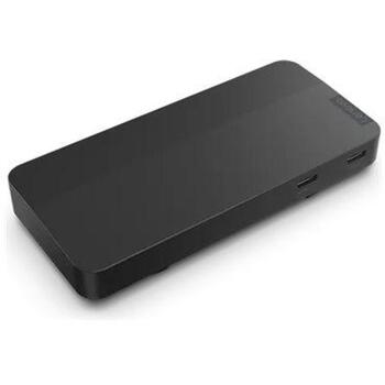 Lenovo USB-C Dual Display Travel Dock with Adapter 40B90100EU, 1 x RJ-45, 1 x DP, 1 x HDMI, 1 x USB-A 10 Gbps, 2 x USB-C 10 Gbps (40B90100EU)