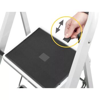 Hailo K40 BasicLine 034397200, salokāms pakāpienu soliņš, 3 pakāpieni, 245cm, tērauds, drošības rokturis (034397200)