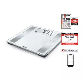 Soehnle Shape Sense Connect 100 1063872, напольные весы с анализом тела, Bluetooth, 180 кг, 100 г, 8 пользователей (1063872)