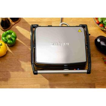 Zelmer ZPR2000 контактный гриль, 72104702P, 2200W, 2 позиции, 290x230mm, антипригарный, сталь/пластик, поддон для жира (72104702P)