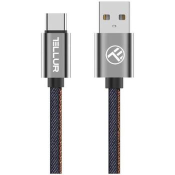 Tellur TLL155381 кабель данных, USB на Type-C, 1м, джинсовая ткань (TLL155381)
