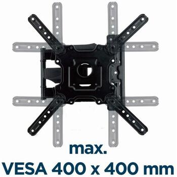Gembird televizora stiprinājums WM-55ST-01, atbalsta 32-55 collu, VESA 100x100-400x400 mm, 32 kg, 180° pagrieziens, 12° slīpums (WM-55ST-01)