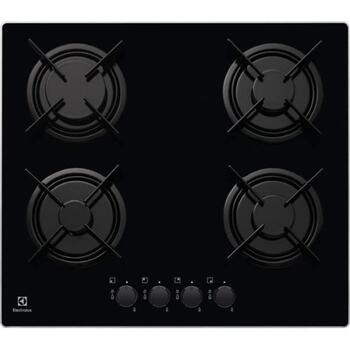 Electrolux газовая варочная панель EGT6242NVK, 590x520мм, 4 конфорки, стеклокерамика, электроподжиг, контроль газа (EGT6242NVK)