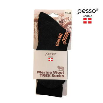 Термосетки из мериносовой шерсти, 42-44, Pesso, черные, 1 пара (KOMER42-44)