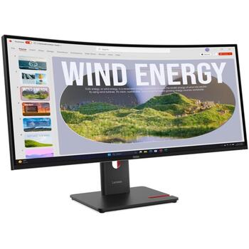 Lenovo ThinkVision T34WD-40 64AEGAT1EU, 3440 x 1440, 120 Гц, 4 мс, 300 кд/м², 1 HDMI, USB 3.2 Gen 1 хаб, изогнутый (64AEGAT1EU)