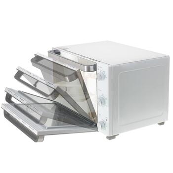 Adler Электрическая духовка AD 6027, 48L, 1800W, белая, конвекция, гриль, таймер 60мин (AD 6027)