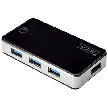 Digitus USB centrmezgls DA-70231, 4x USB-A, USB 3.0, galddatora formā, melns, USB 1.1, USB 2.0, USB 3.0 (DA-70231)