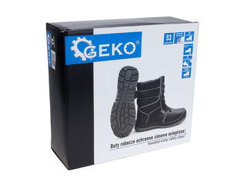 Geko darba apavi G90562-46, S3, CE EN ISO 20345:2011, PU, melni, SRC, E, FO, perforācijas izturība (G90562-46)