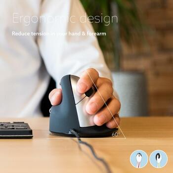 R-Go Tools USB datorpele HE Break RGOHELELA, 2400 DPI, 5 pogas, 1.69m kabelis, ergonomisks, melna (RGOHELELA)