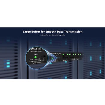 Ruijie RG-ES110D-P 8-портовый PoE+ коммутатор, 10/100Mbps, 6кВ, 5.6Gbps, 110W, черный (RG-ES110D-P)