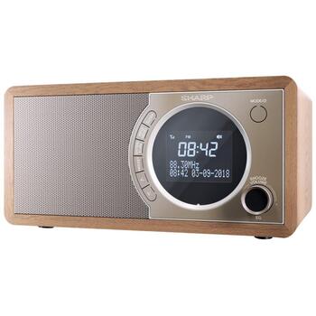 Sharp Цифровое радио DR-450(BR), 3W, DAB, DAB+, FM, Bluetooth, Коричневый (DR-450(BR))