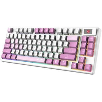 Msi клавиатура FORGE GK600 TKL W VIOLET 2.4GHz, Bluetooth, USB, 83 клавиши, RGB LED, N-key rollover, 4000mAh аккумулятор (FORGE GK600 TKL W VIOLET US)