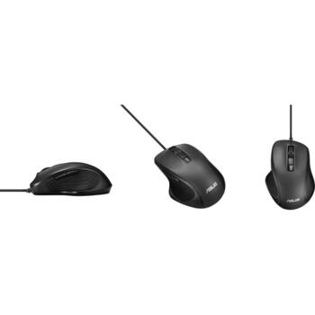 Asus Ergonomiskā pele UX300 PRO 90XB04B0-BMU000, 3200 DPI, USB 2.0, 6 pogas, melna, pretslīdoši sānu paneļi (90XB04B0-BMU000)