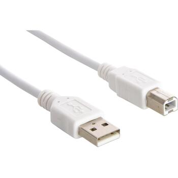Sandberg 502-78 USB 2.0 A-B kabelis, 1.8m, taisns kontakts, balts, 480 Mbit/s (502-78)