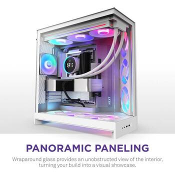 Nzxt Kaste H9 Flow RGB CM-H92FW-R1, 3x140mm priekšējie ventilatori, 1x120mm aizmugurējais ventilators, 420mm radiatori (CM-H92FW-R1)