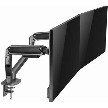 Gembird LCD monitors stiprinājuma roka MA-DA2-05, 17-32'', 2 monitori, 18 kg, VESA 100 x 100 mm, pelēka (MA-DA2-05)