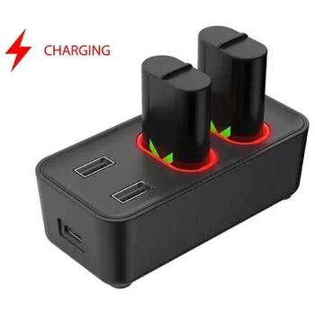 Subsonic Двойное Зарядное Устройство и Хаб SA5704-SX, 2x1200mAh, 10ч, время зарядки 5ч, 2xUSB 2.0, совместимо с Xbox Series X/S (SA5704-SX)
