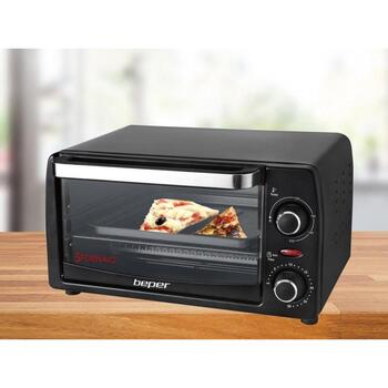 Beper Мини-печь 90.882, 1050 W, 12 л, гриль, регулировка высоты, размораживание, таймер до 30 мин (90.882)