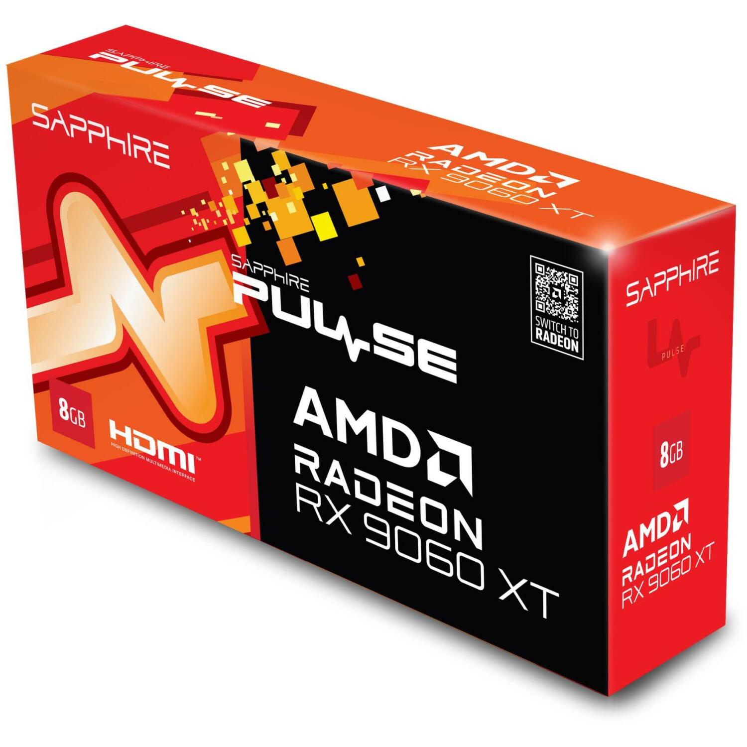 Sapphire Видеокарта PULSE 11350-04-20G 8GB GDDR6, 128 бит, PCI-E 5.0, 3320 МГц, 2 x DisplayPort, 1 x HDMI (11350-04-20G)