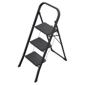Hailo K44 StandardLine 034397310, salokāms pakāpienu soliņš, 3 pakāpieni, 150 kg, 269 cm, tērauds, melns (034397310)