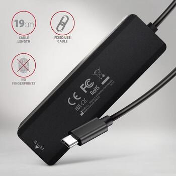 HUE-C2C HUB 4-portowy 5gbps 2x USB-A 2x USB-C , USB-C power IN, kabel Type-C 19cm (HUE-C2C)