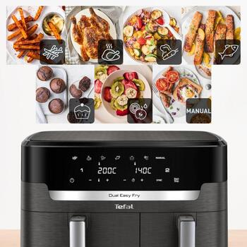 Tefal karstā gaisa friteris EY942HE0, 2700 W, 11 L, 2 atvilktnes, 7 programmas, sinhronizācijas funkcija (EY942HE0)