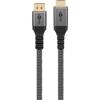 Goobay DisplayPort-HDMI adapterkabelis 65268, 1m, 4K60Hz, pasīvs, pelēks (65268)
