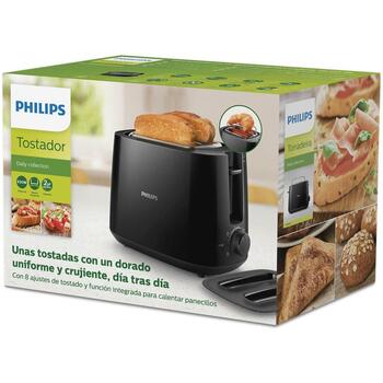 Philips Toaster HD2582/90 830 W, 2 šķēles, 8 brūnināšanas līmeņi, Metāla korpuss, Augsta pacelšana, Noņemama drupatu tvertne (HD2582/90)