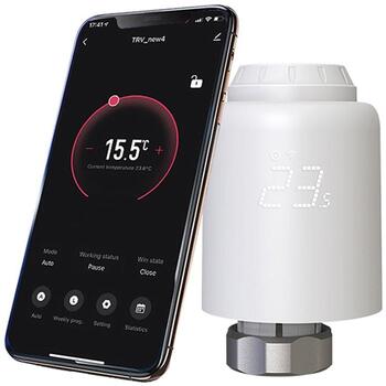 Tellur умный WiFi термостатический радиаторный клапан RVSH1 TLL331441, 5-35°C, 0,1°C точность, LED, WiFi, 2,4 GHz (TLL331441)