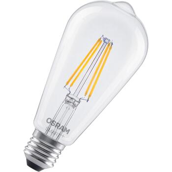 Osram светодиодная лампа SMART+ MATTER Classic Edison 60 827 E27, 6 Вт, E27, 806 лм, 2700 К, 220-240 В, Wi-Fi, Matter, диммируемая (4099854530043)