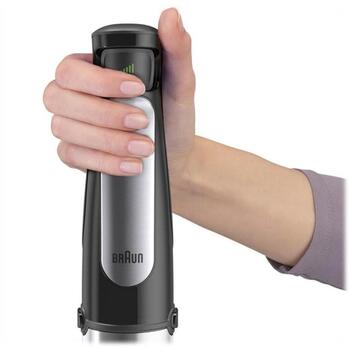 Braun Ручной блендер MQ7087, 1000Вт, 1.2Л, 0.35Л, 1 скорость, нержавеющая сталь, без BPA, можно мыть в посудомоечной машине (MQ7087)