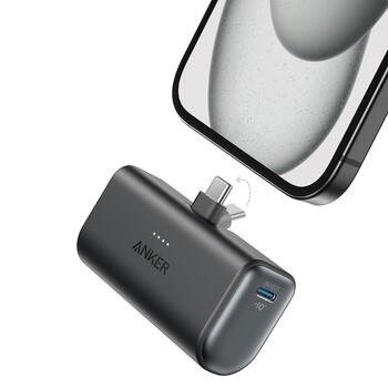 Супер удобный и компактный внешний аккумулятор 5000 mAh 12 W со встроенным USB-C разъёмом чёрный A1653H11 Anker (A1653H11)