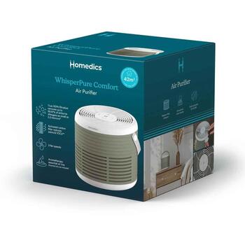 Homedics gaisa attīrītājs AP-T63GN-WW, 42m², 20-53dB, True HEPA filtrs ar aktivēto ogli, 3 ātrumi, ēterisko eļļu paplāte, zaļš (AP-T63GN-WW)