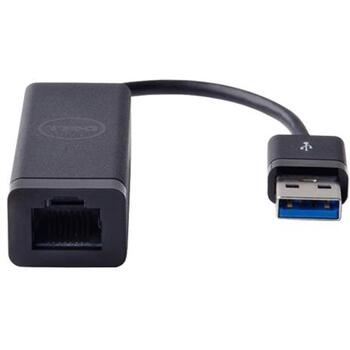 Dell USB адаптер 470-ABBT, 1000 Mbit/s, 1x USB-A 3.0, 1x RJ-45, Проводной Ethernet, USB питание, Черный (470-ABBT)