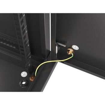 Lanberg Настенный шкаф 19'' WF01-6412-00B, 450mm, 12U, 60kg, IP20, металлическая дверь, 4 вертикальные рейки (WF01-6412-00B)