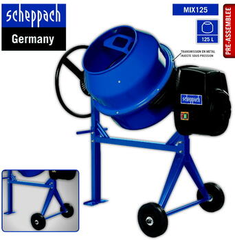 Бетоносмеситель 550Вт 125л MIX 125л 5908403901 SCHEPPACH (5908403901)