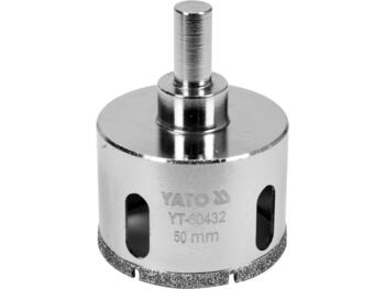 Yato Dimanta flīžu urbis YT-60432, 50mm, 400 min⁻¹, sausai un mitrai urbšanai, keramikai un akmensmasai, niķelēts, cilindrisks (YT-60432)