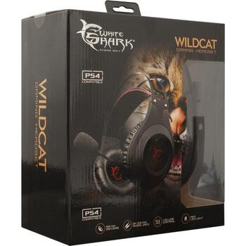 White Shark WILDCAT GH-2041 проводные наушники, 50мм драйверы, 107дБ, 32Ом, 20-20000Гц, 2.2м, LED, микрофон, PS4 (WILDCAT)